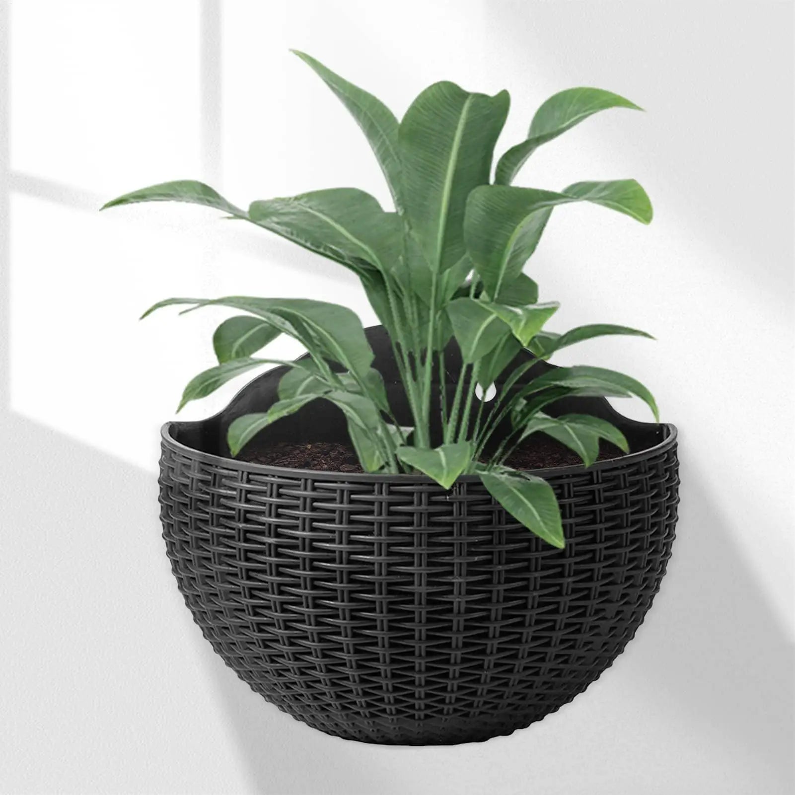 Semi-circular Flower Pot Wall-mounted No-punching Flower Basket Garden Planter Hanging Flowerpot Self watering For Home Decor