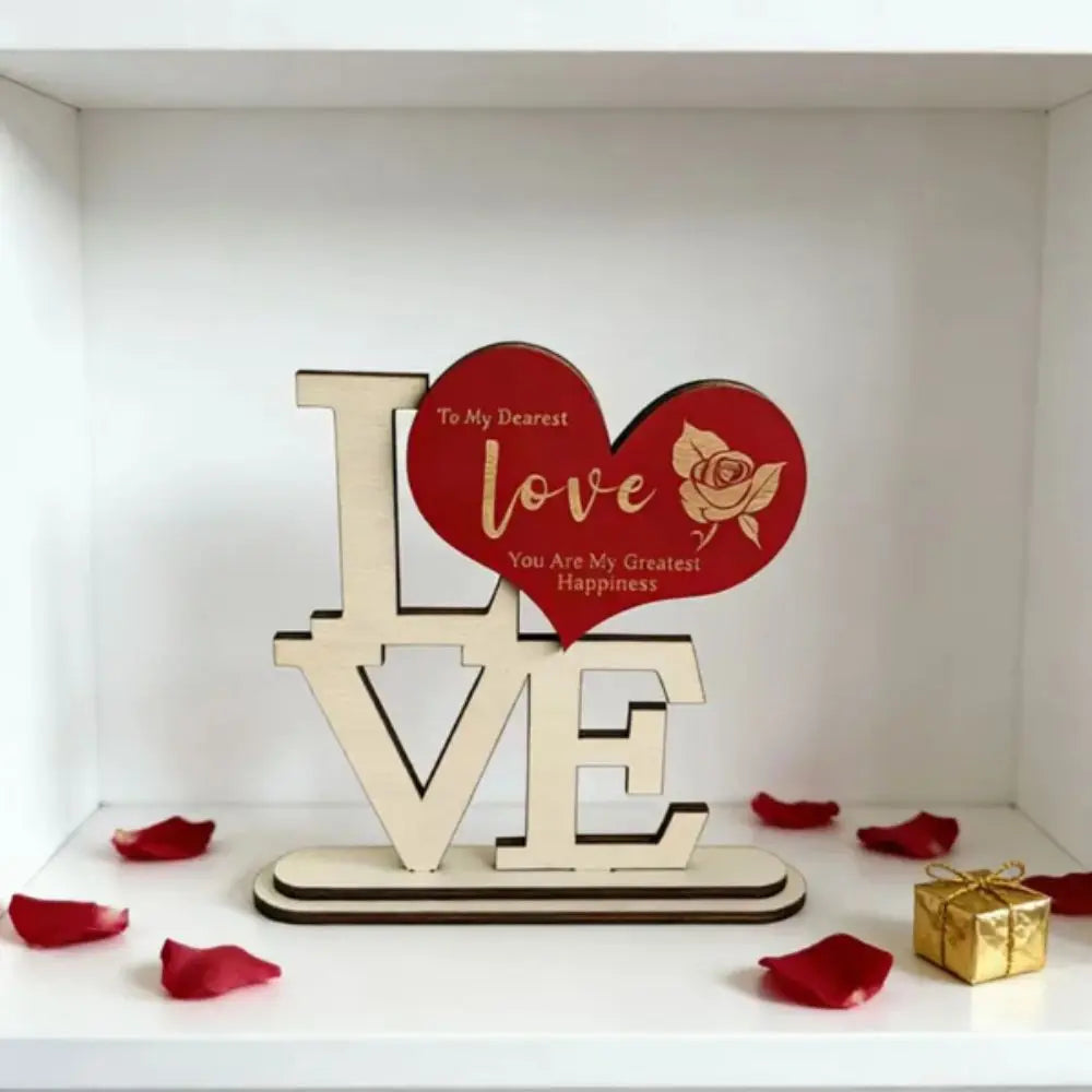 Handicraft Wooden Ornament Home Decoration Commemorative Gift Wooden Crafts Wooden Material Love Platform