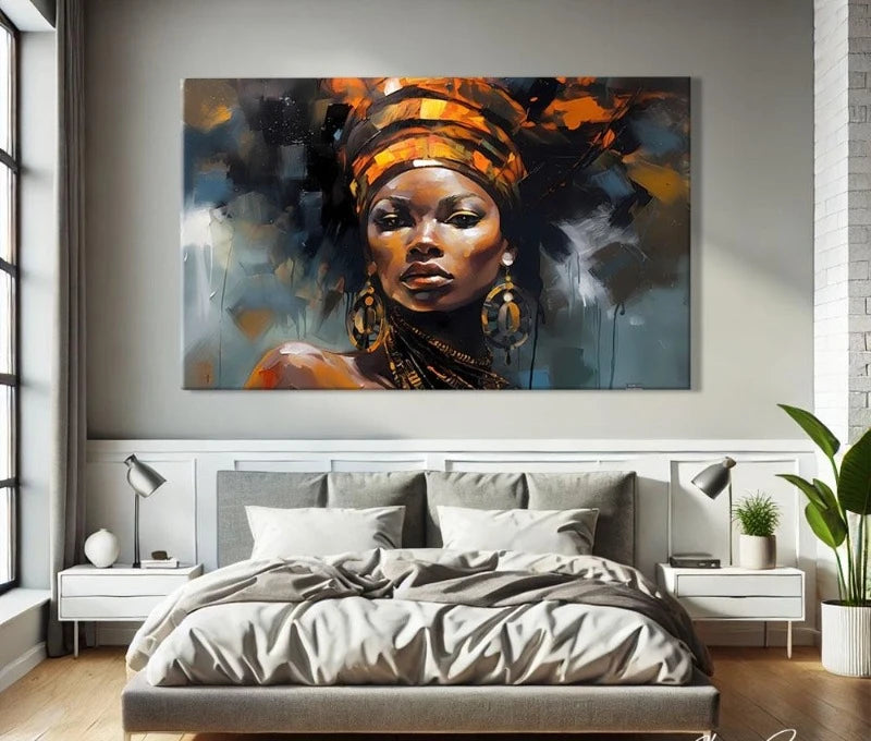 African Women Art Painting Poster Colourful Abstract African American Wall Art African Canvas Paintings Home Bedroom Decor