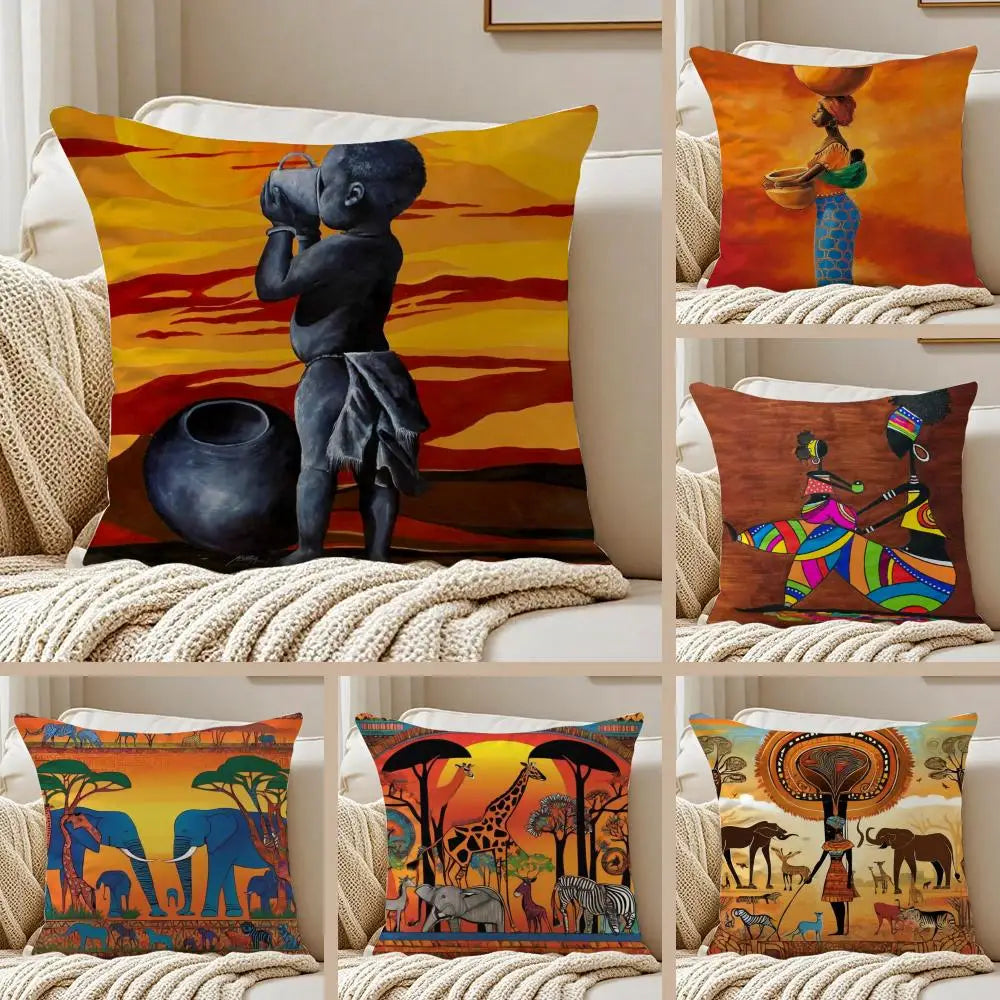 Abstract Painting African Living Cushion Cover Pillowcase Anti-dustmite living Room Sofa Decor Cushion Room