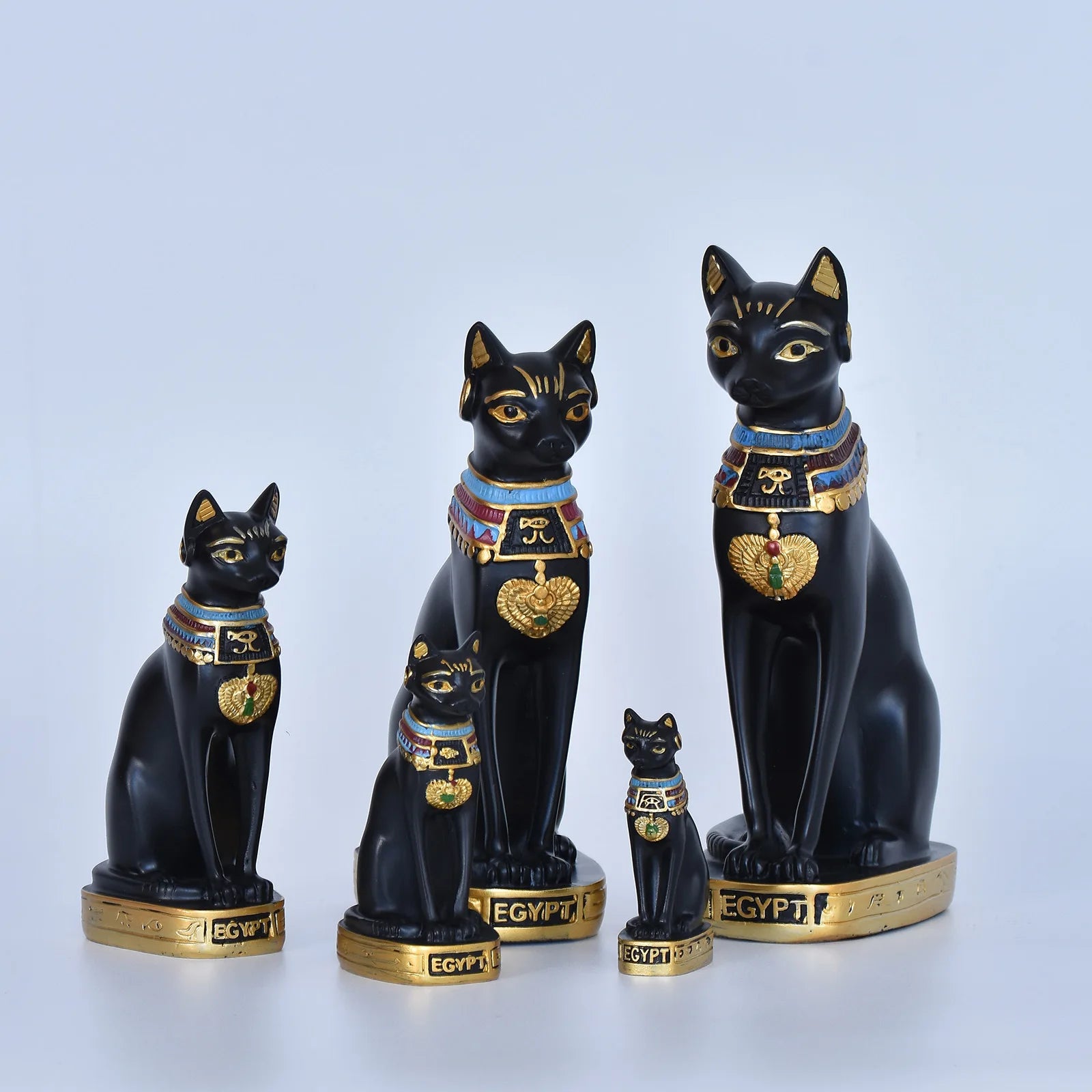 1PC Mini Cat Statue Decoration Egyptian Cat Statue Decoration Retro Cat Goddess Statue Home Garden Animal Decoration