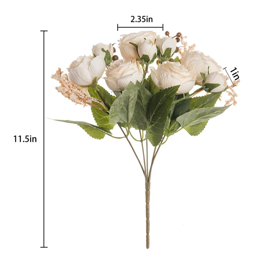 Artificial Flowers Peony Home Wedding Room Autumn Decora Festival Party Garland Outdoor Garden Diy Gifts Furnishing Silk Roses