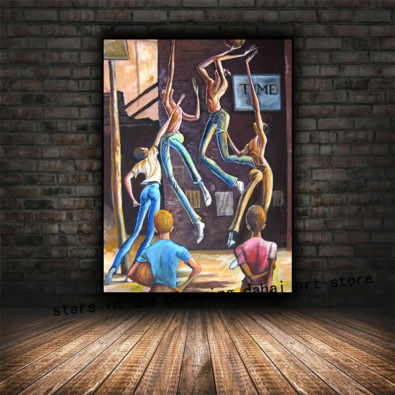 Abstract Ernie Barnes Artworks African Black Women Jazz Music Art Poster Canvas Painting Wall Print Picture for Room Home Decor