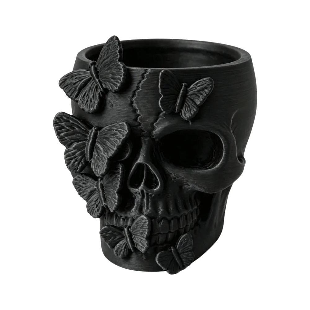 Gothic Butterfly Skeleton Statue Funny Home Decorations Flower Pot Vase Large Capacity Halloween Skull Ornaments Home