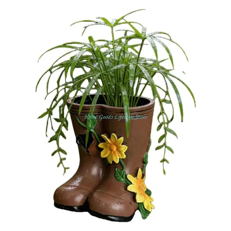 E74E Boot Planter Decorative Planter Boot Design Flower Pot Gardens Home Decors Gift
