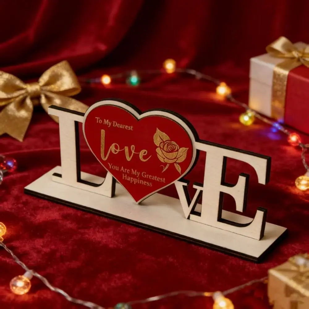 Handicraft Wooden Ornament Home Decoration Commemorative Gift Wooden Crafts Wooden Material Love Platform