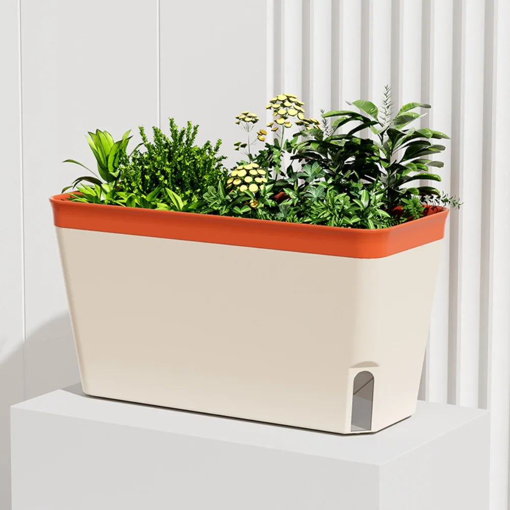 High Quality Modern Self Watering Planter Pots Decorative Visual Water Level Window Herb Planter Box Indoor Planter Vegetables