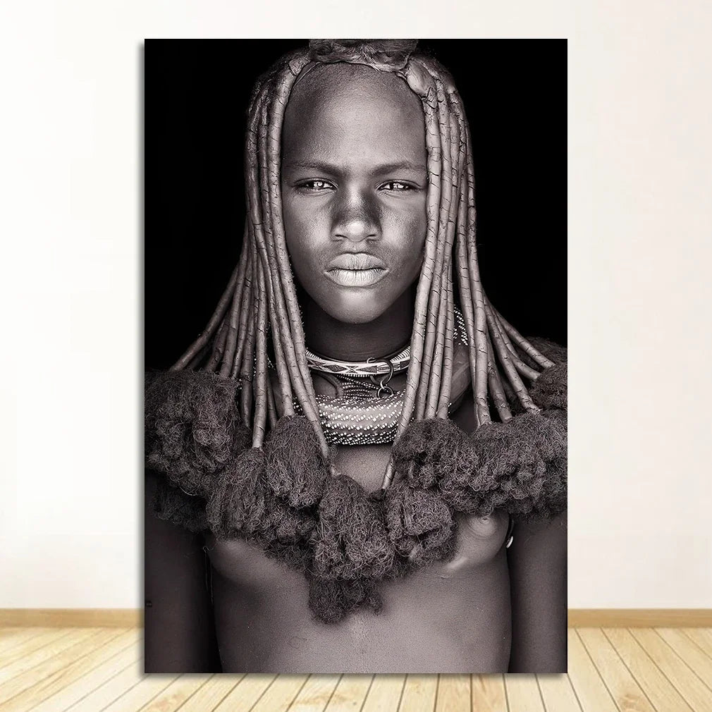 Black and White African Women Man Living Room Canvas Painting Wall Pictures Quadro Cuadros Wall Art Portrait Home Decoration