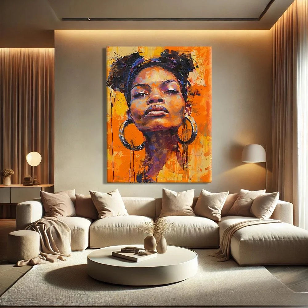 African Women Art Painting Poster Colourful Abstract African American Wall Art African Canvas Paintings Home Bedroom Decor