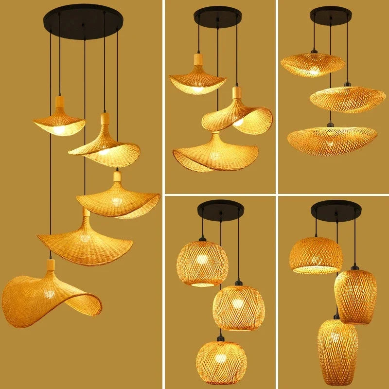 Bamboo Lamp - Natural Wicker Rattan Bamboo Lamp - Furniture Home Furnishing Hotel Garden Crafts