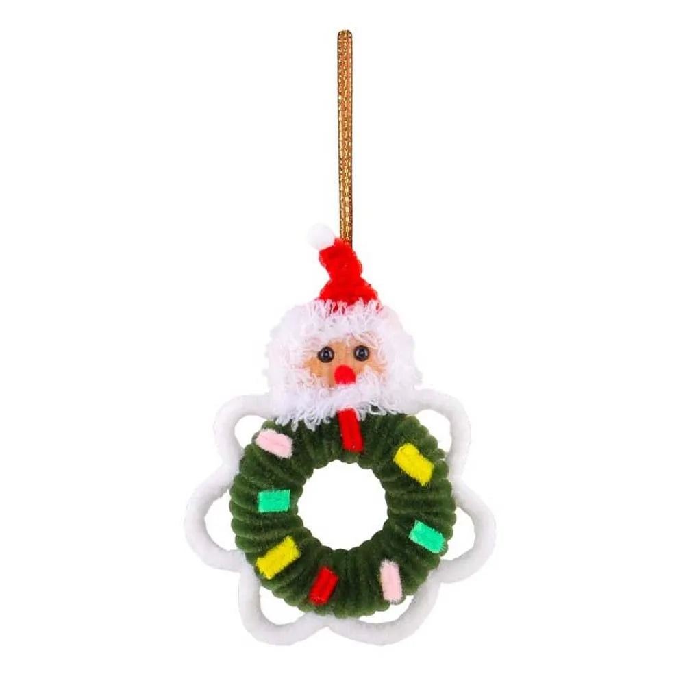 Small Size Christmas Mini Wreath Vibrant Colors Handmade Craft Holiday Hanging Pendant Bow Ribbon Lightweight