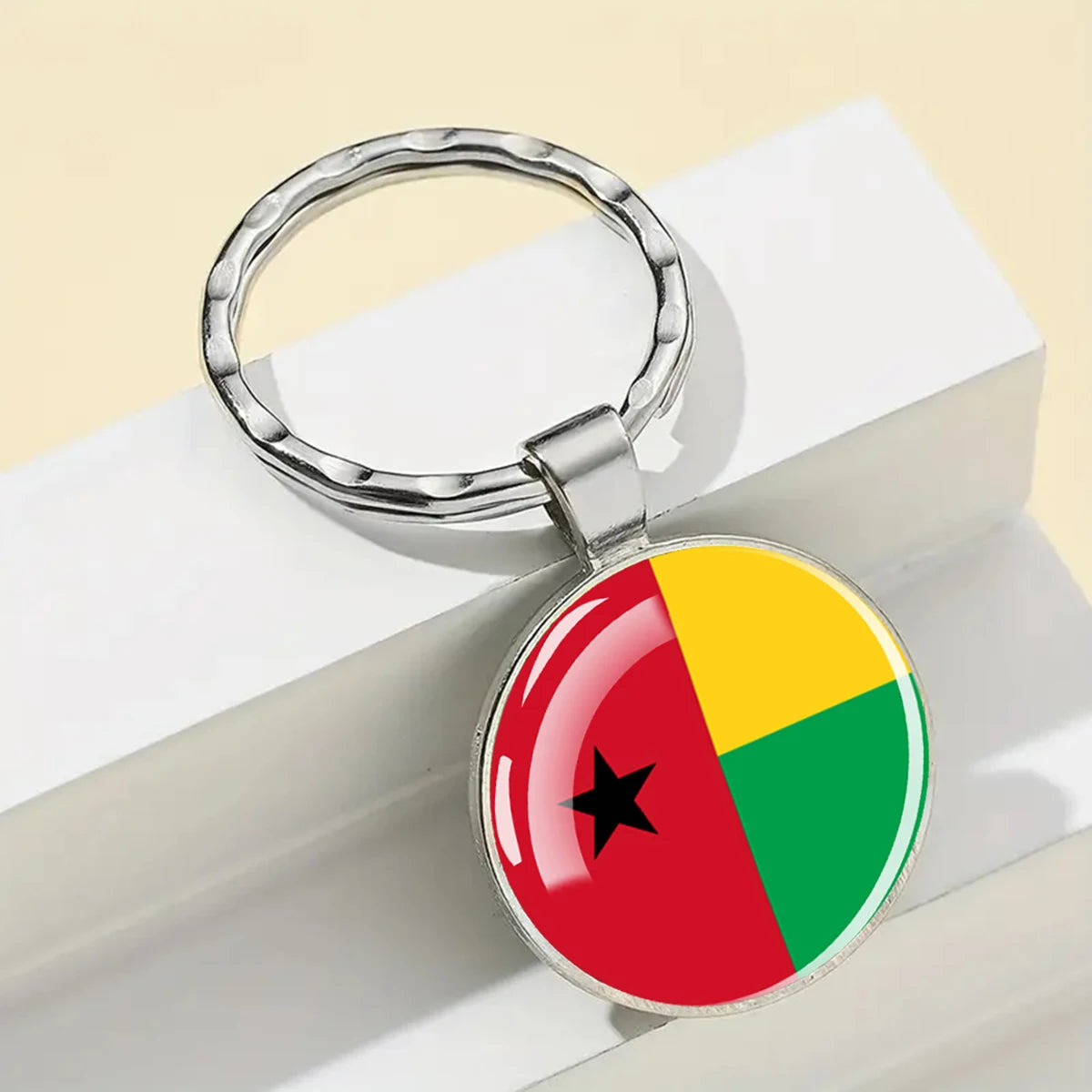 African National Flags Keychain Africa Country Algeria South African Morocco Egypt Nigeria Flag Glass Key Chain Patriot Gift