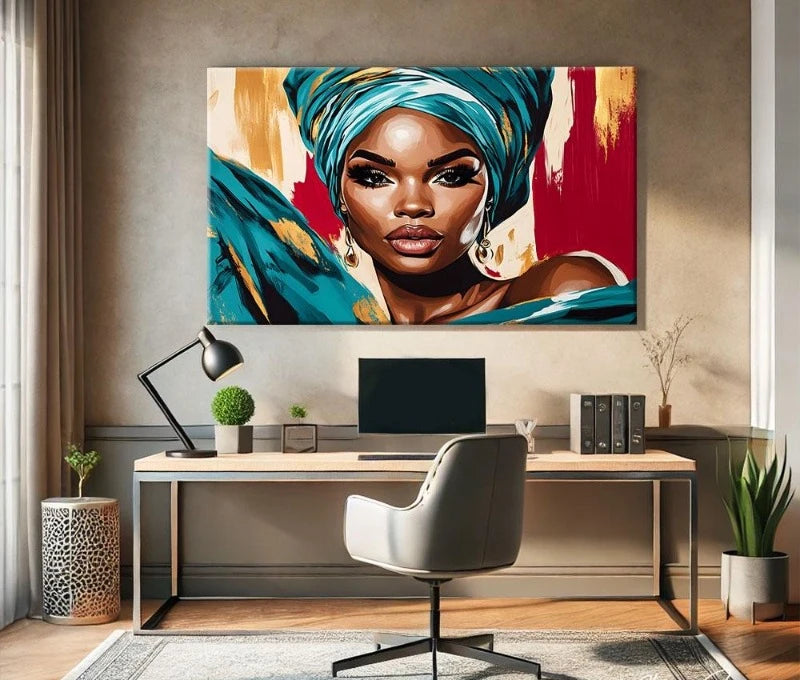 African Women Art Painting Poster Colourful Abstract African American Wall Art African Canvas Paintings Home Bedroom Decor