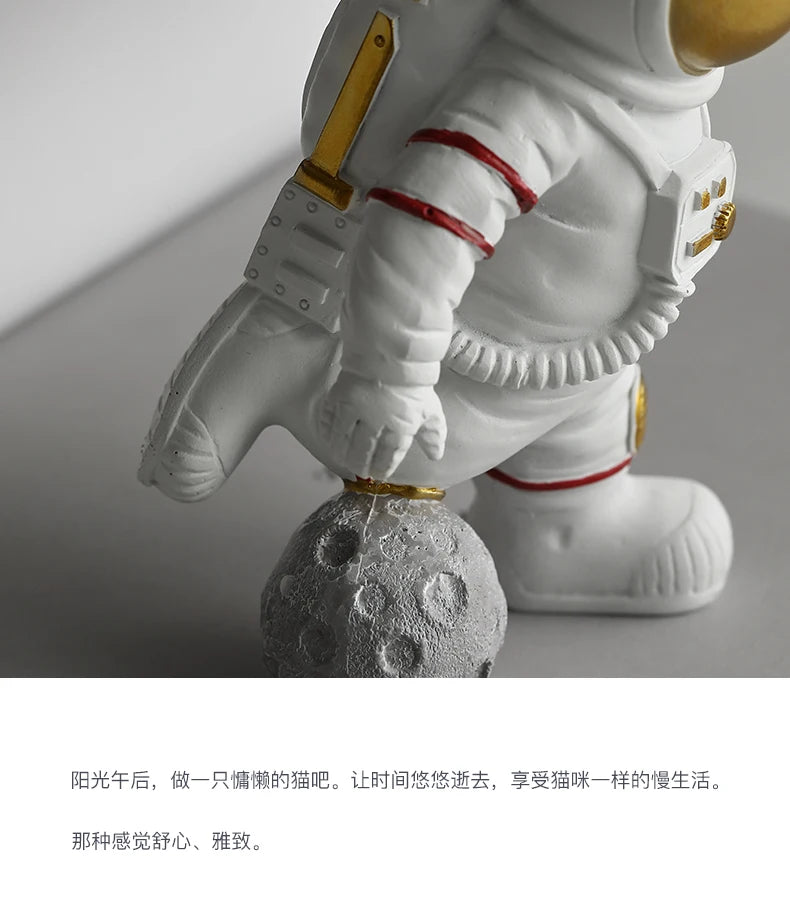 Nordic Modern Astronaut Miniature Figurines Resin Craft Home Fairy Garden Desk Decoration Furnishing Articles Room Accessories