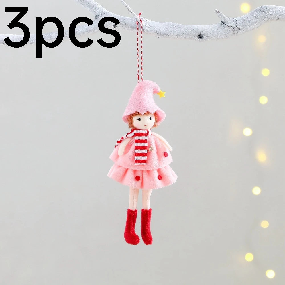 3pcs Cake Skirt Angel Pendant Christmas Tree Pendant - Ideal Decoration for Garden Home Furnishings and Festival Parties