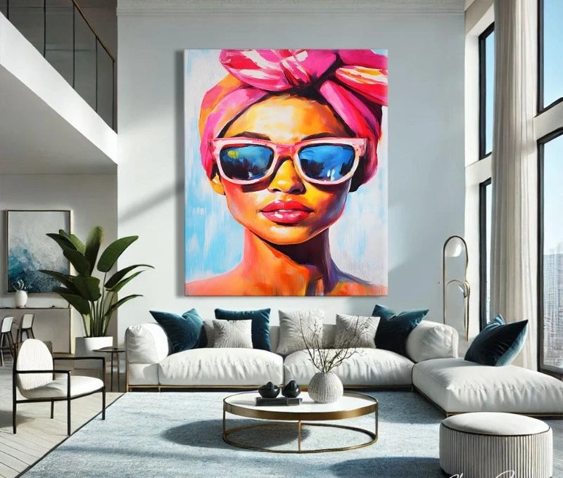 African Women Art Painting Poster Colourful Abstract African American Wall Art African Canvas Paintings Home Bedroom Decor