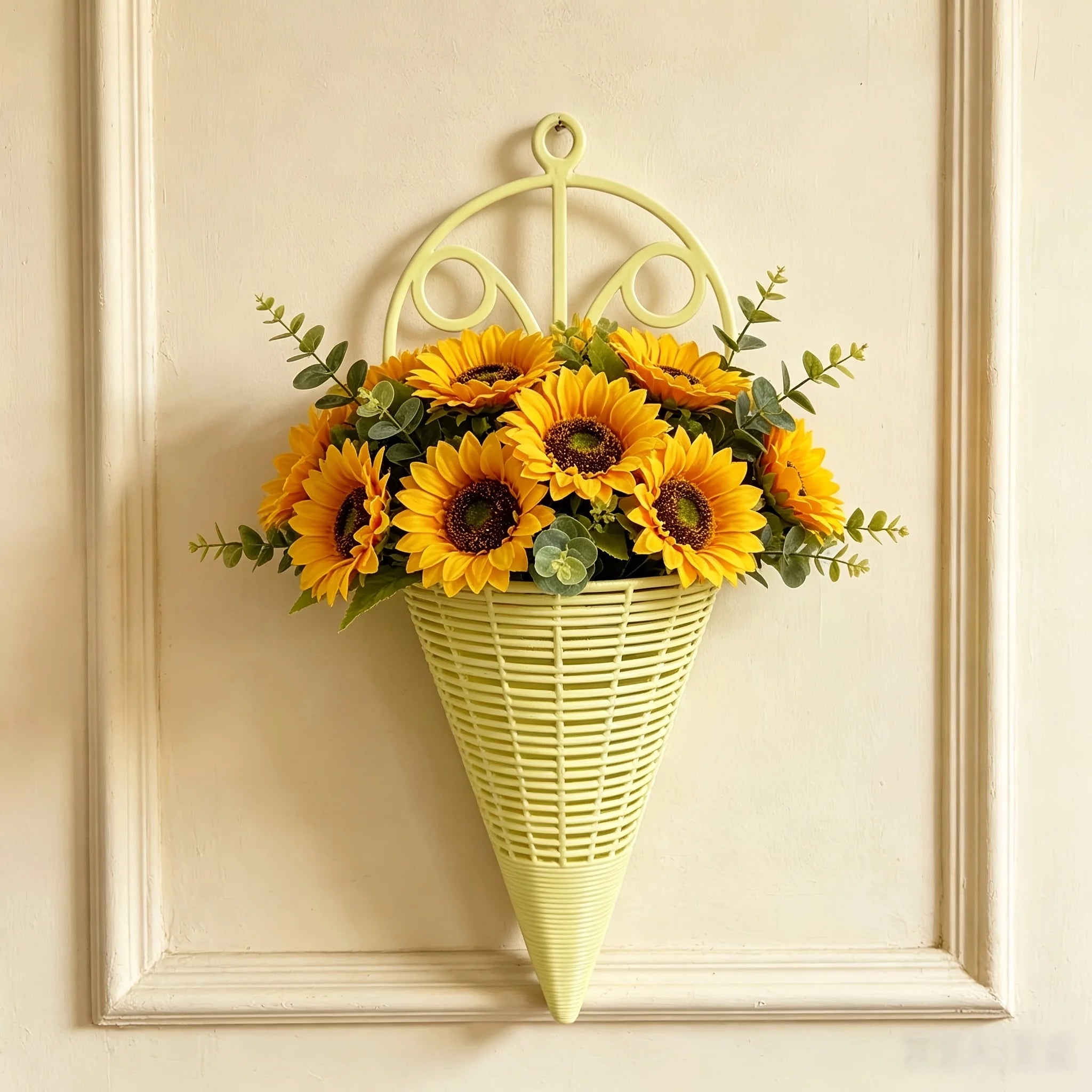 Integrated Tapered Wall Hanging Flower Basket Planter Stand For Indoor Outdoor Home Garden Decor Wall Mounted Flower Rack