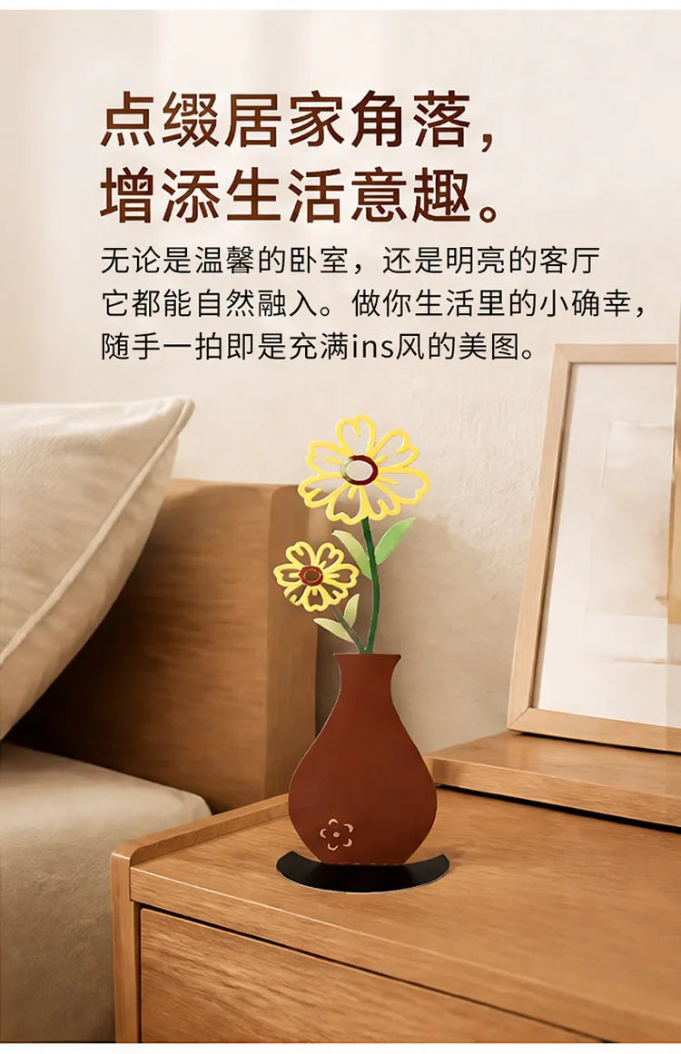 Nordic Iron Art Hollow Flower Vase Metal Line Craft Home Decor Atmosphere Ornament