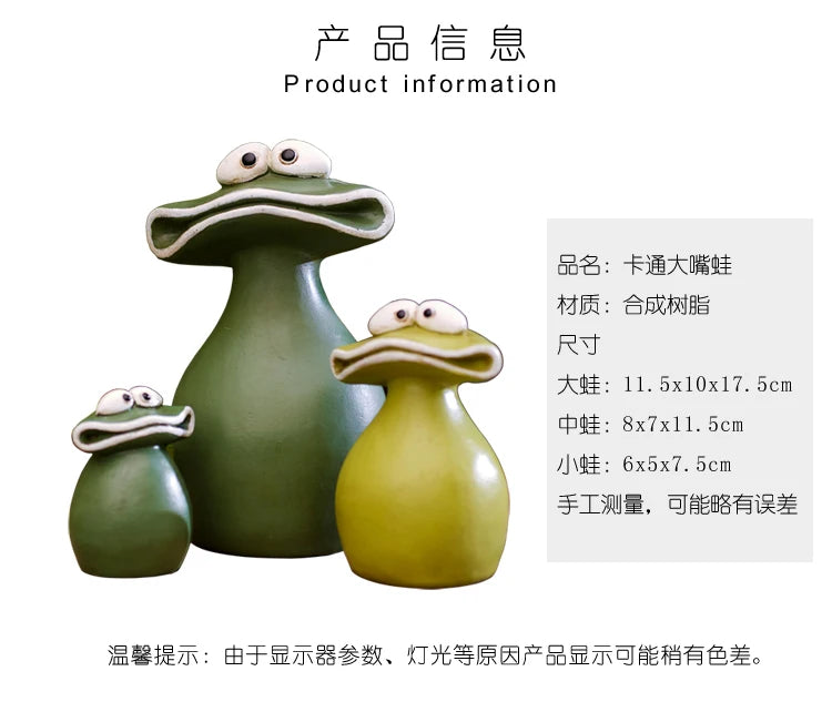 Cartoon Creative Big Mouth Frog Garden Balcony Desktop Decoration Rural Home Furnishings Creative Fashion Decoration Toys