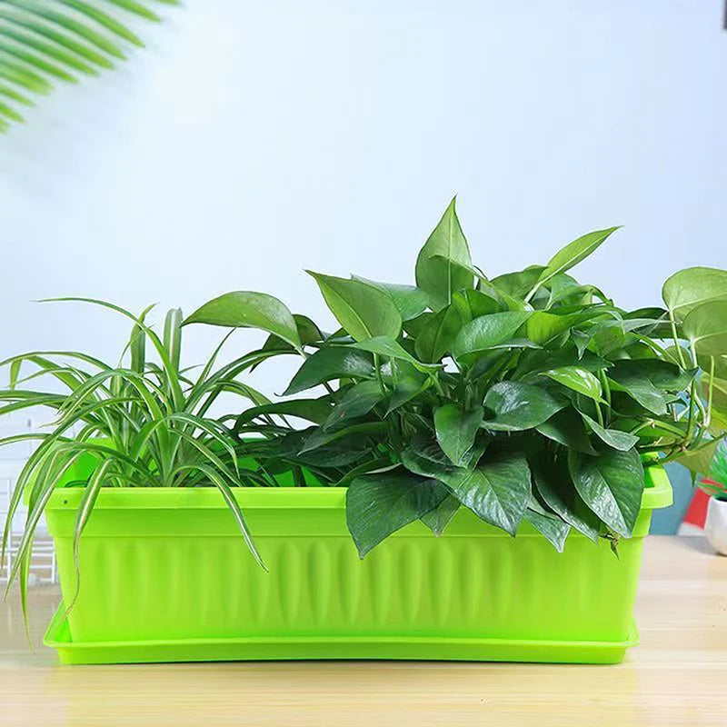 Breathable Plastic Rectangular Flowerpots 1Set Vegetable Planters For Balcony Indoor Gardening Plant Pot Home Garden Decor