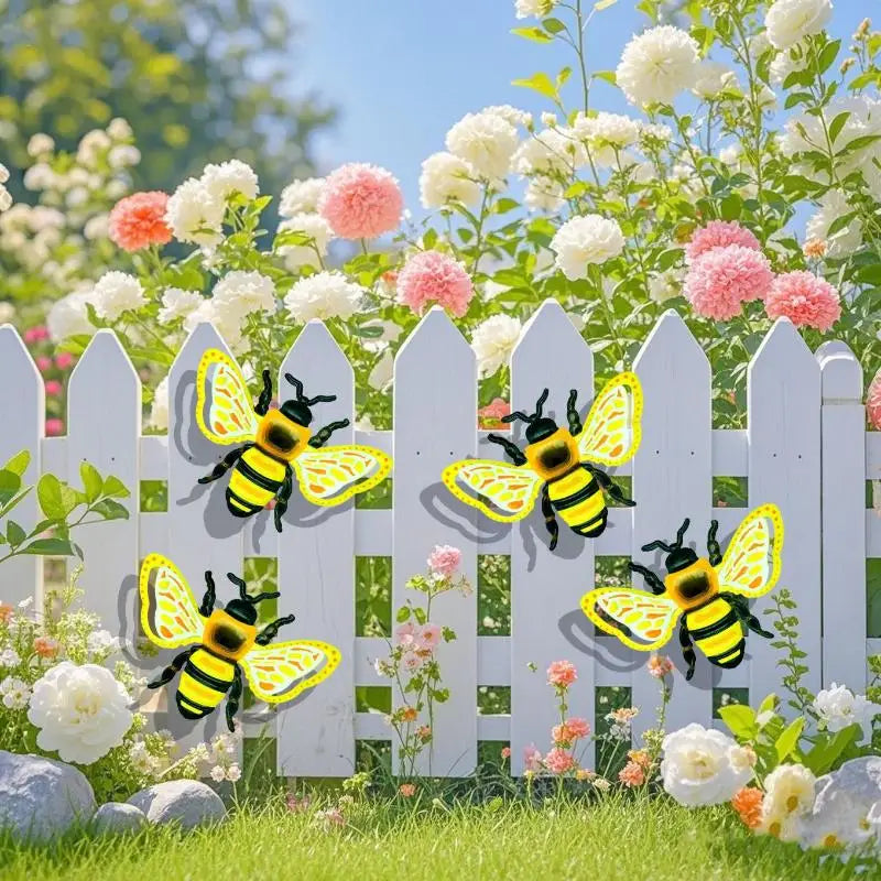 New 1/3pcs Iron Bees Ladybugs Butterflies Wall Decor Garden Decoration Outdoor Indoor Metal Craft Vibrant Home Furnishings