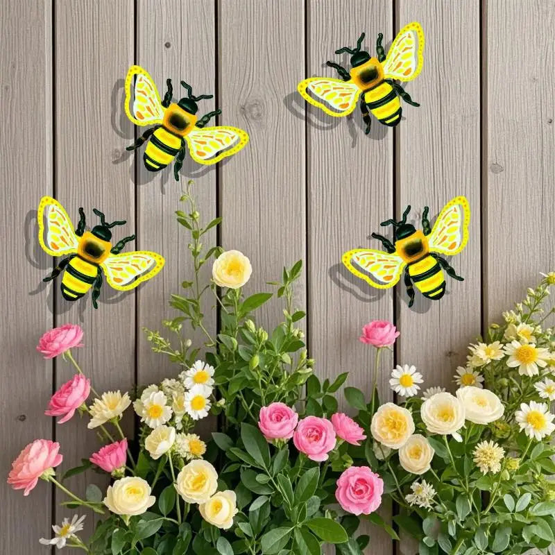 New 1/3pcs Iron Bees Ladybugs Butterflies Wall Decor Garden Decoration Outdoor Indoor Metal Craft Vibrant Home Furnishings