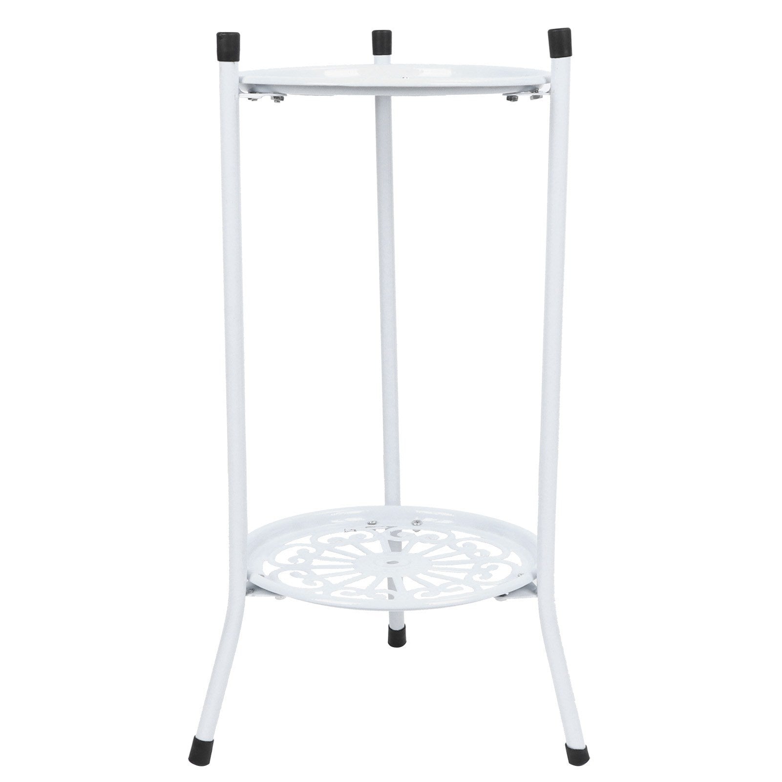 2‑Tier Metal Plant Stand Flower Pot Holder Display Shelf Rack Home Decoration Garden AccessoriesWhite