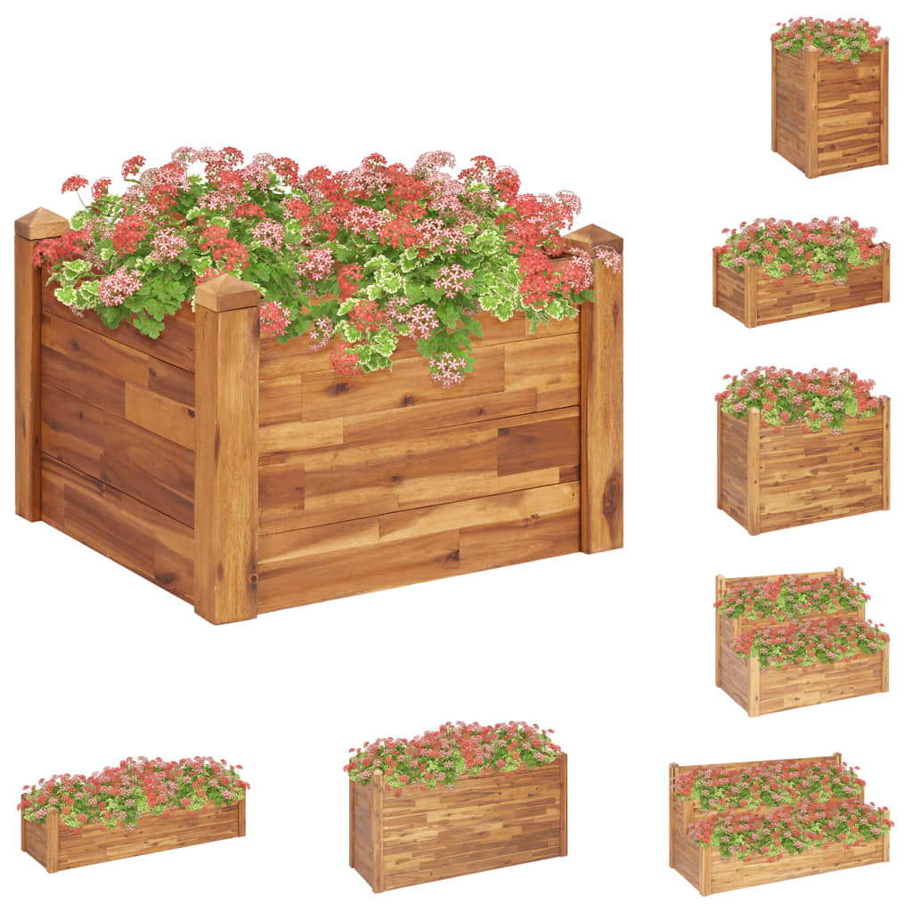 vidaXL Planter Flower Plant Box for Outdoor Patio Garden Solid Wood Acacia