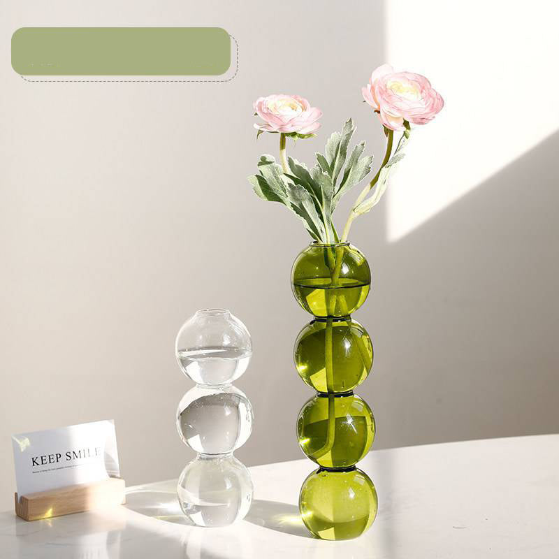Transparent Glass Gourd Small Vase Flower Arrangement Ddried Flowers Hydroponics