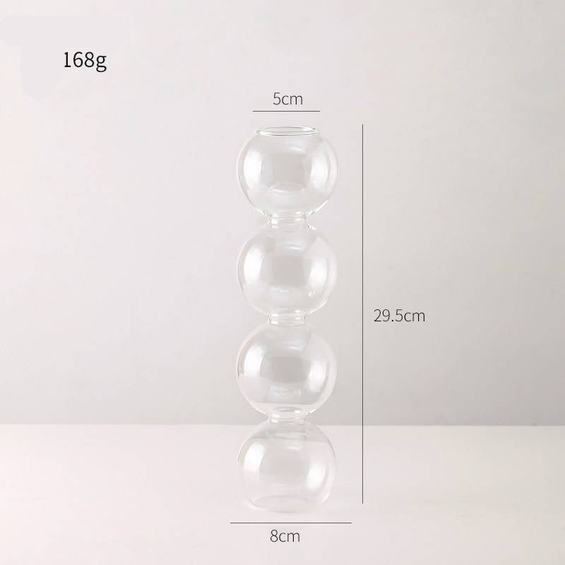 Transparent Glass Gourd Small Vase Flower Arrangement Ddried Flowers Hydroponics