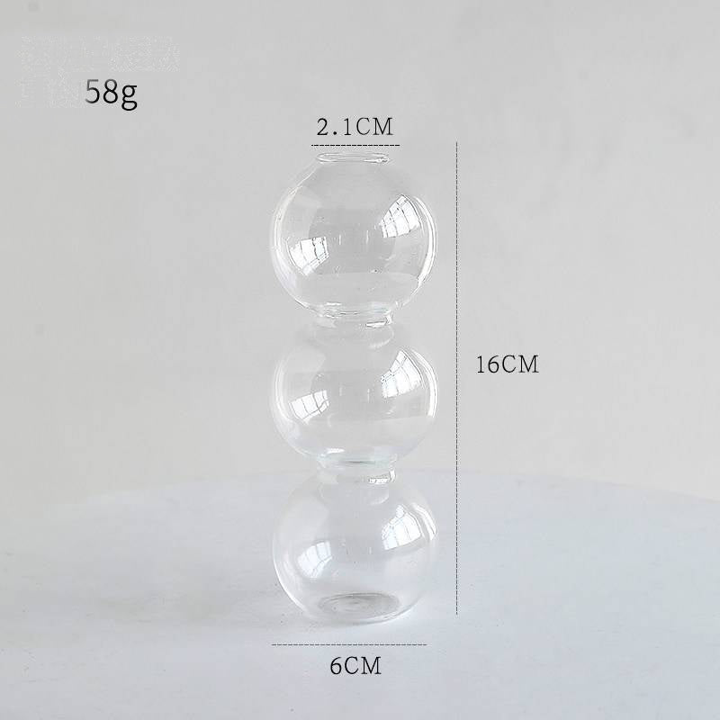 Transparent Glass Gourd Small Vase Flower Arrangement Ddried Flowers Hydroponics