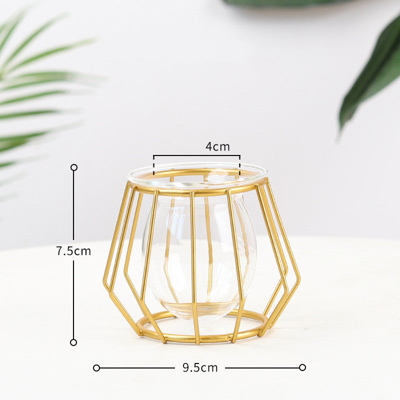 Simple Ins Hydroponic Small Vase Creative Glass Transparent Flower Water Plant Decoration Ornaments