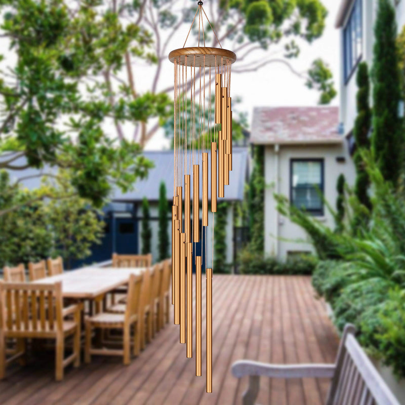 Rotating metal solid wood aluminum tube wind chimes