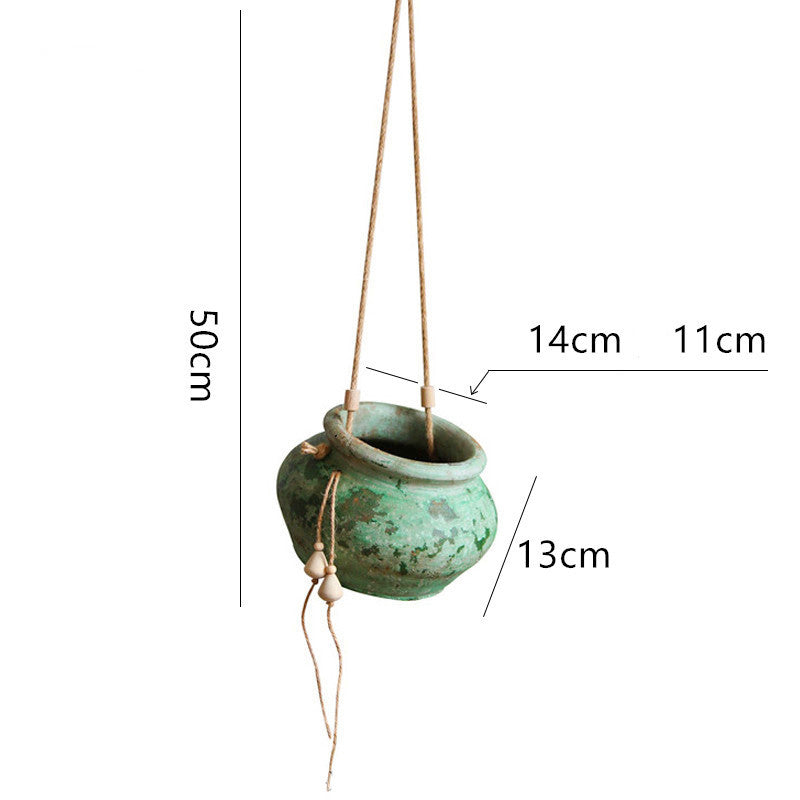Rustic Hanging Stoneware Flower Pots Do Old Retro