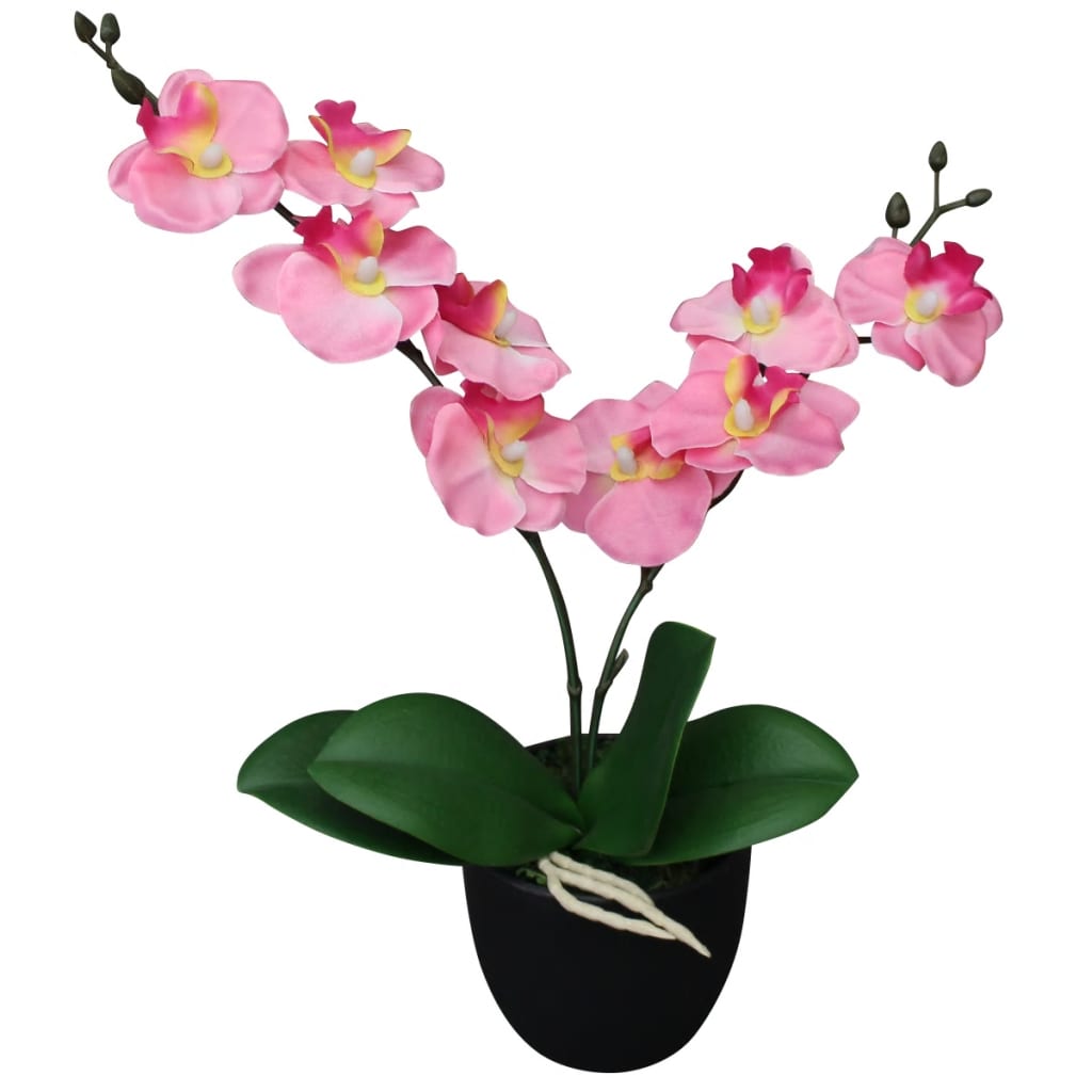 vidaXL Artificial Orchid Plant with Pot Fake Flower Floral Multi Colors/Sizes-0