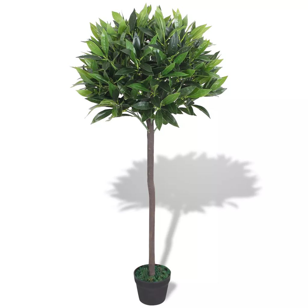 vidaXL Artificial Bay Tree Plant w/ Pot 47.2"/49.2" Green Fake Leaves Decor