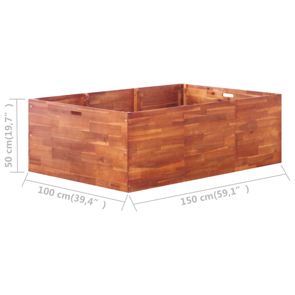 vidaXL Garden Raised Bed Solid Acacia Wood Planter Flower Pot Box Multi Sizes