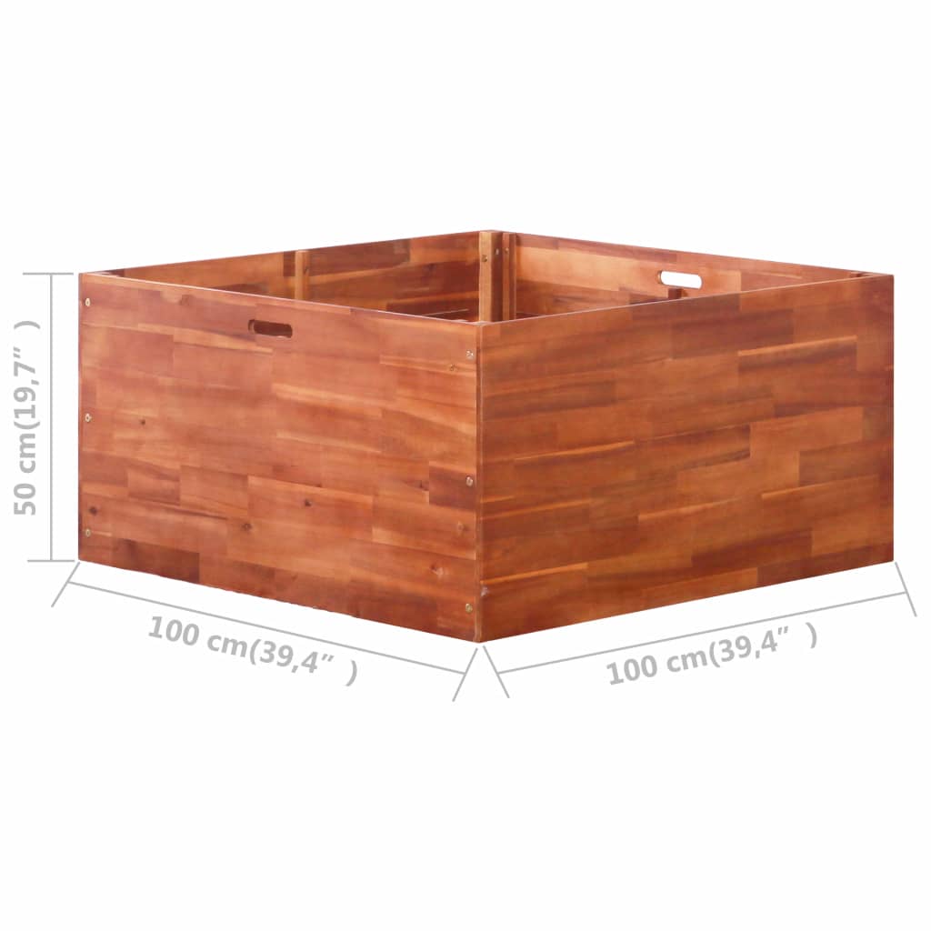 vidaXL Garden Raised Bed Solid Acacia Wood Planter Flower Pot Box Multi Sizes