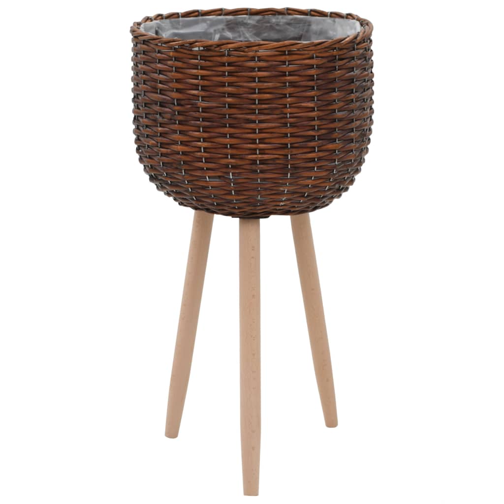 vidaXL Planter Wicker with PE Lining-0