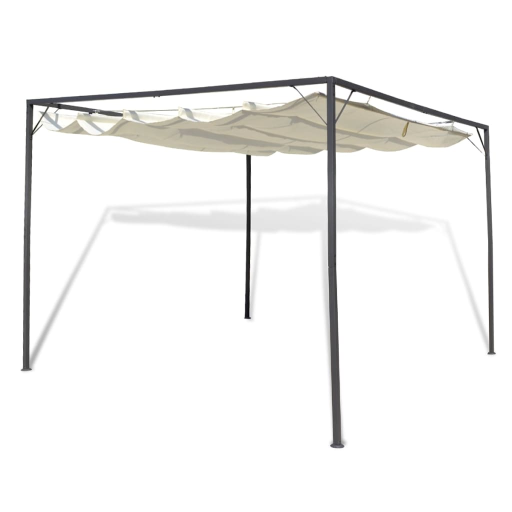 vidaXL Garden Gazebo with Retractable Canopy 118.1" Sunshade Multi Colours-0