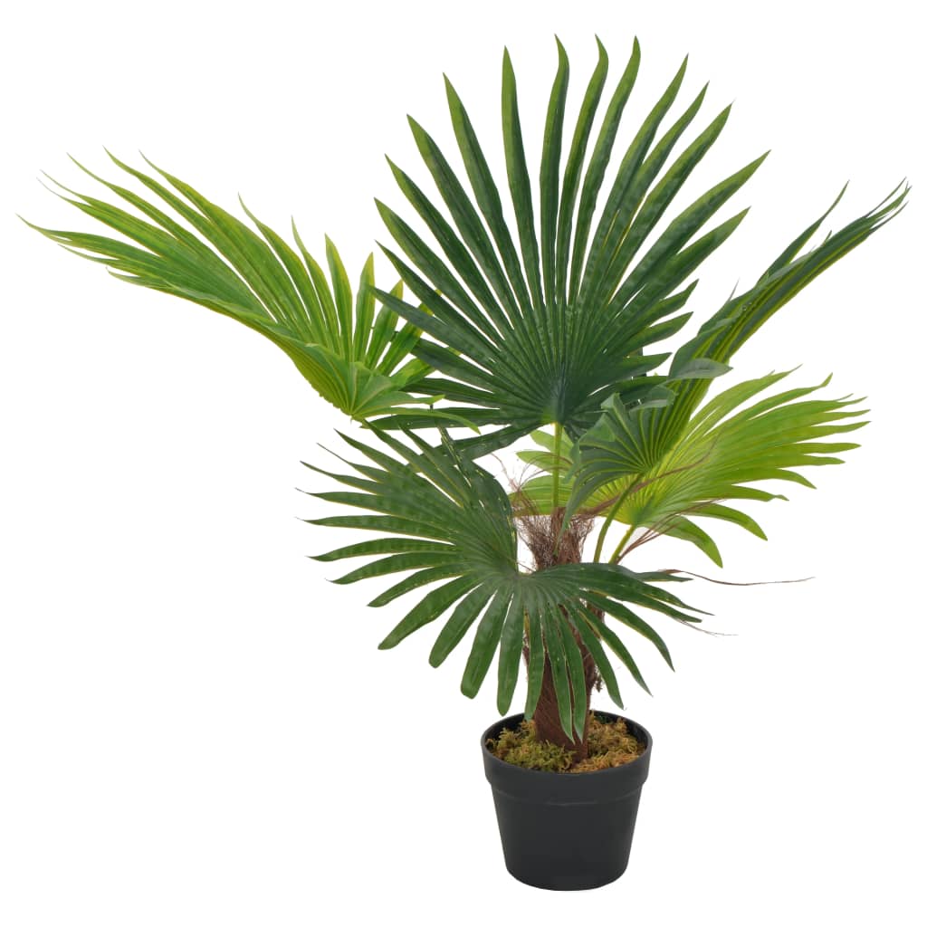 vidaXL Artificial Plant Palm with Pot Green Fresh Faux Leaf Decor Multi Sizes