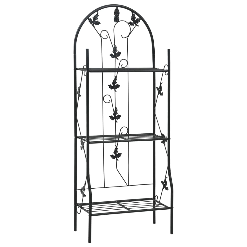 vidaXL 3-Layer Plant Rack Black 20.5