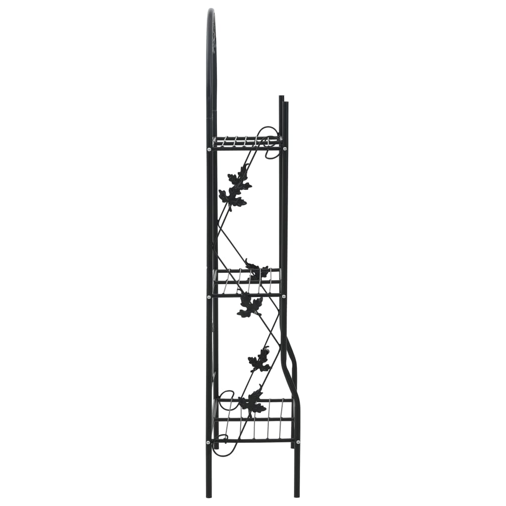 vidaXL 3-Layer Plant Rack Black 20.5