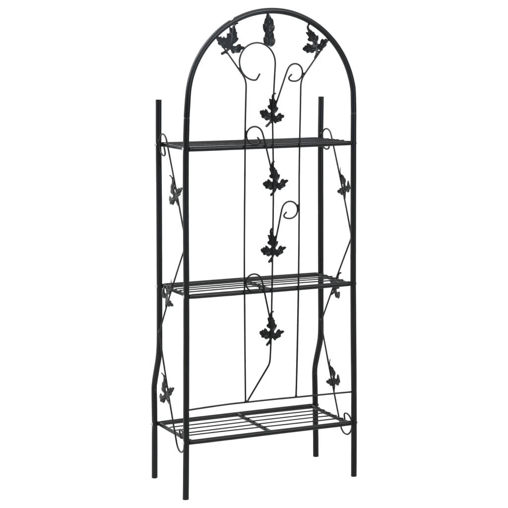 vidaXL 3-Layer Plant Rack Black 20.5