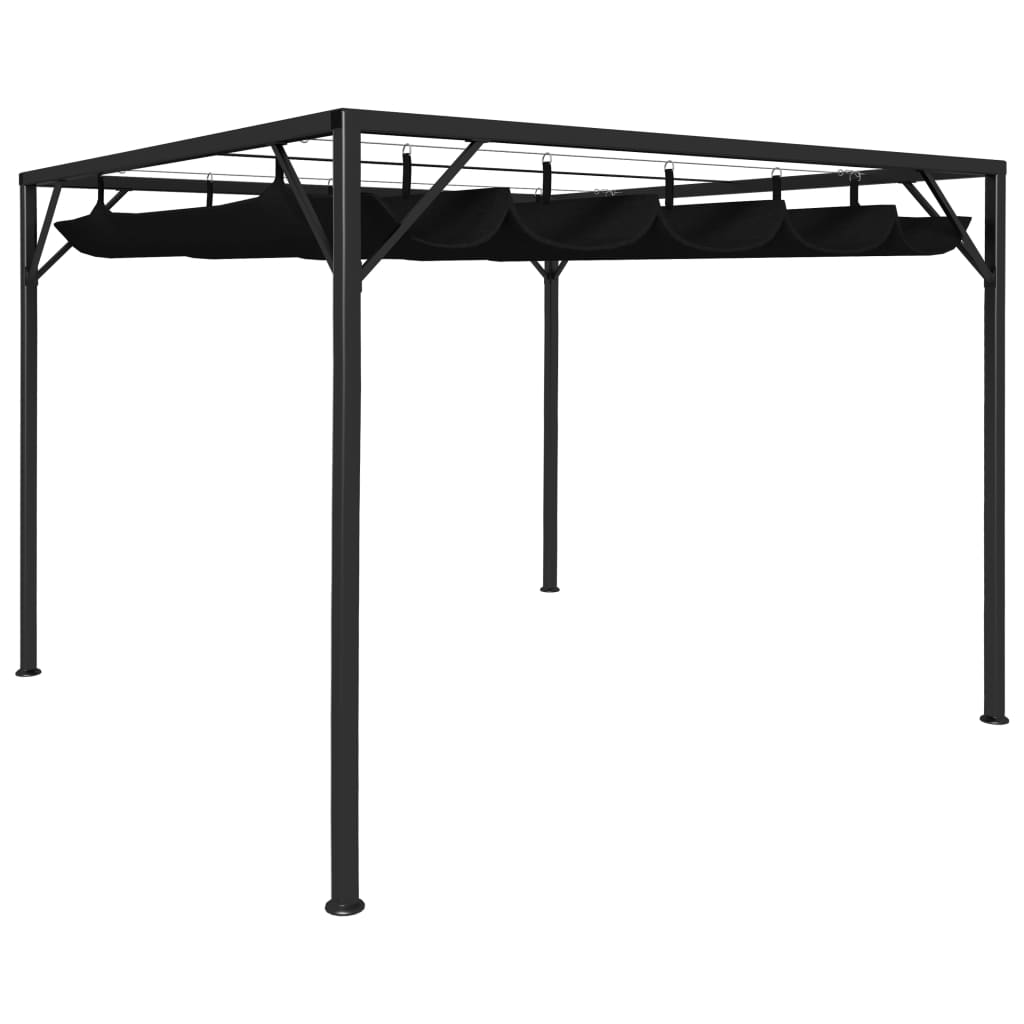 vidaXL Garden Gazebo with Retractable Canopy 118.1