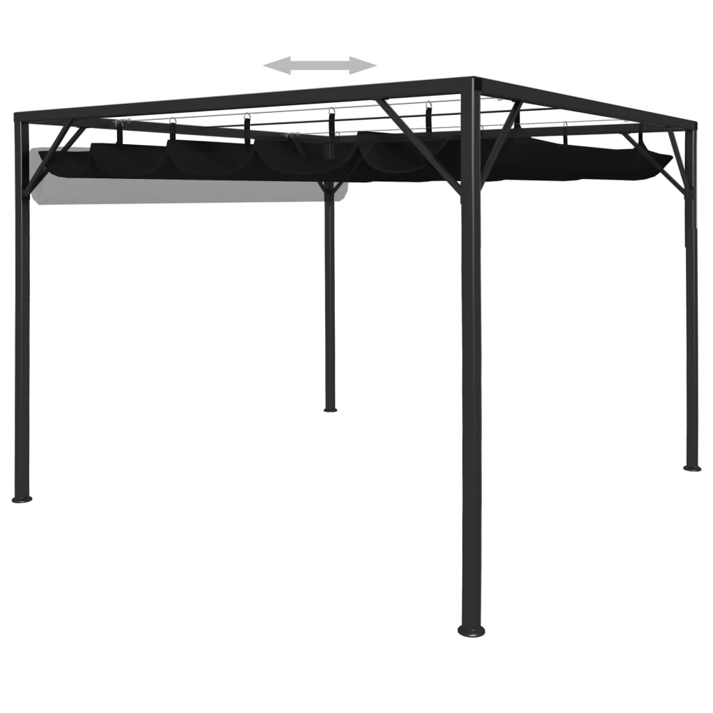 vidaXL Garden Gazebo with Retractable Canopy 118.1