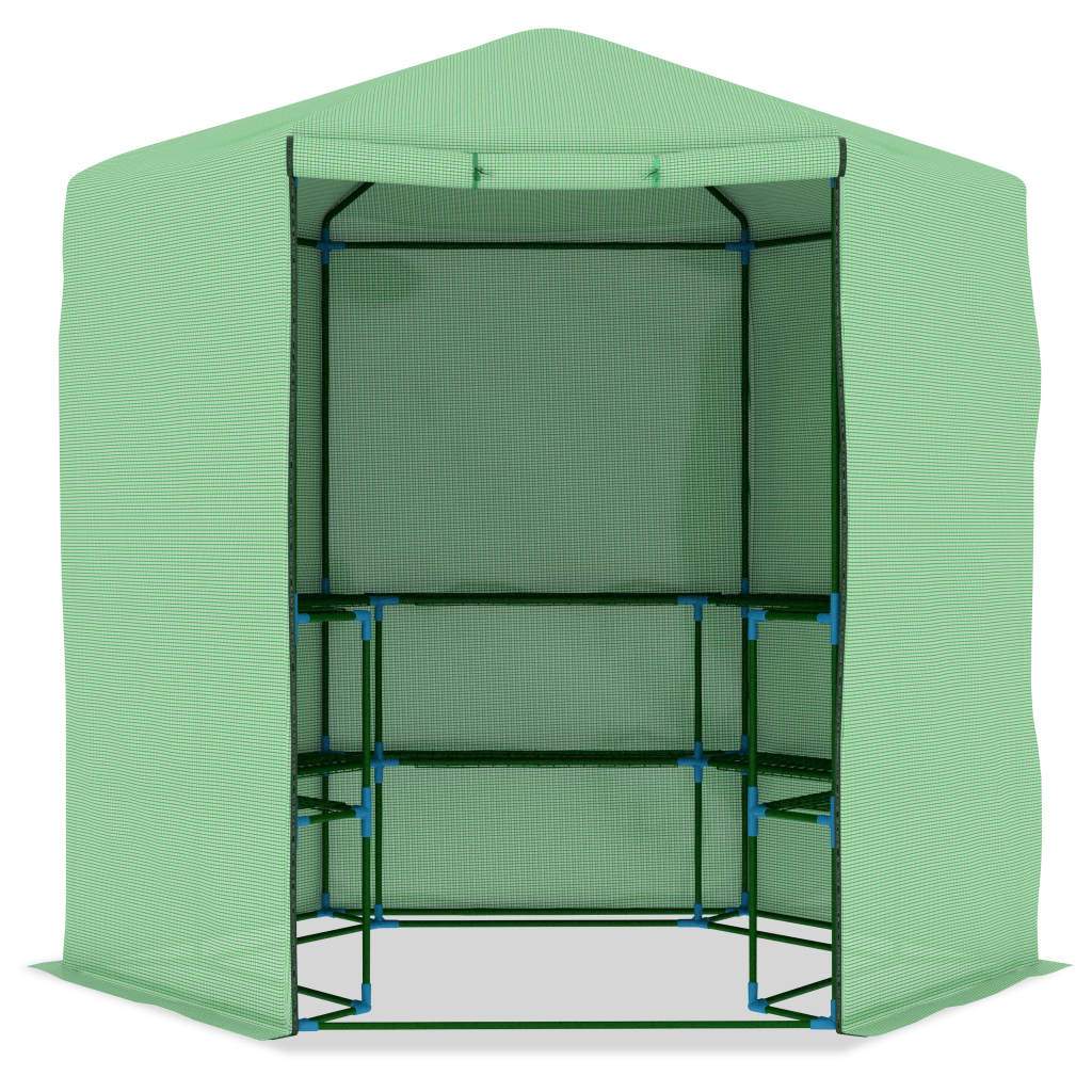 vidaXL Greenhouse with Shelves Steel 89.4