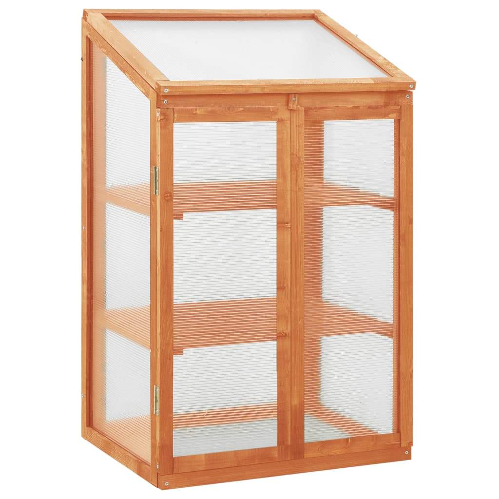 vidaXL Solid Firwood Greenhouse Lawn Garden Cold Frame Planter Orange/Gray