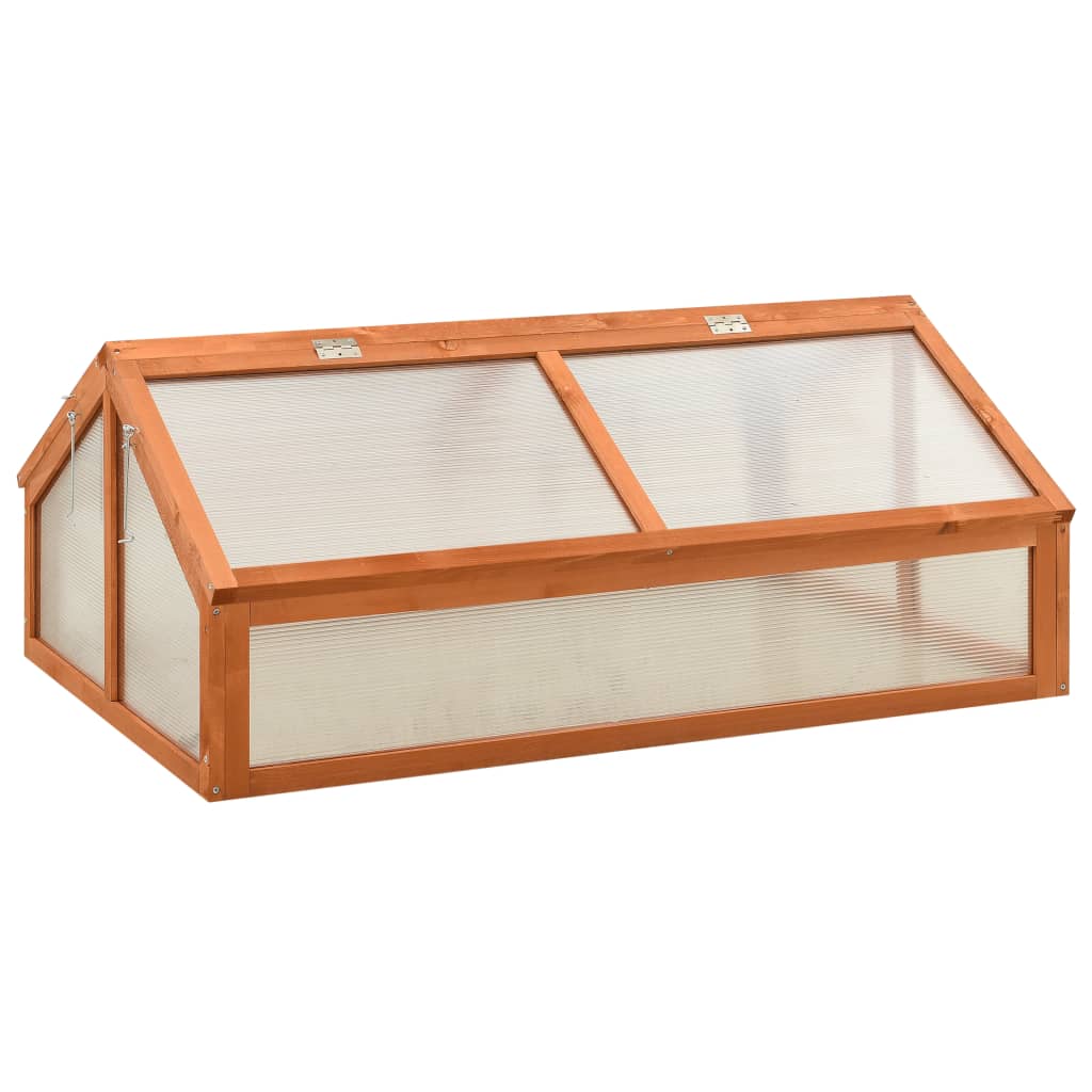 vidaXL Solid Firwood Greenhouse Lawn Garden Cold Frame Planter Orange/Gray