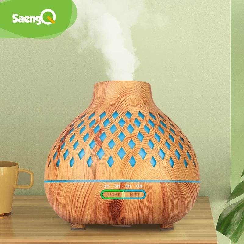 saengQ Electric Aroma Diffuser Air Humidifier Essential oil diffuser Ultrasonic Remote Control Cool Mist Fogger LED Lamp